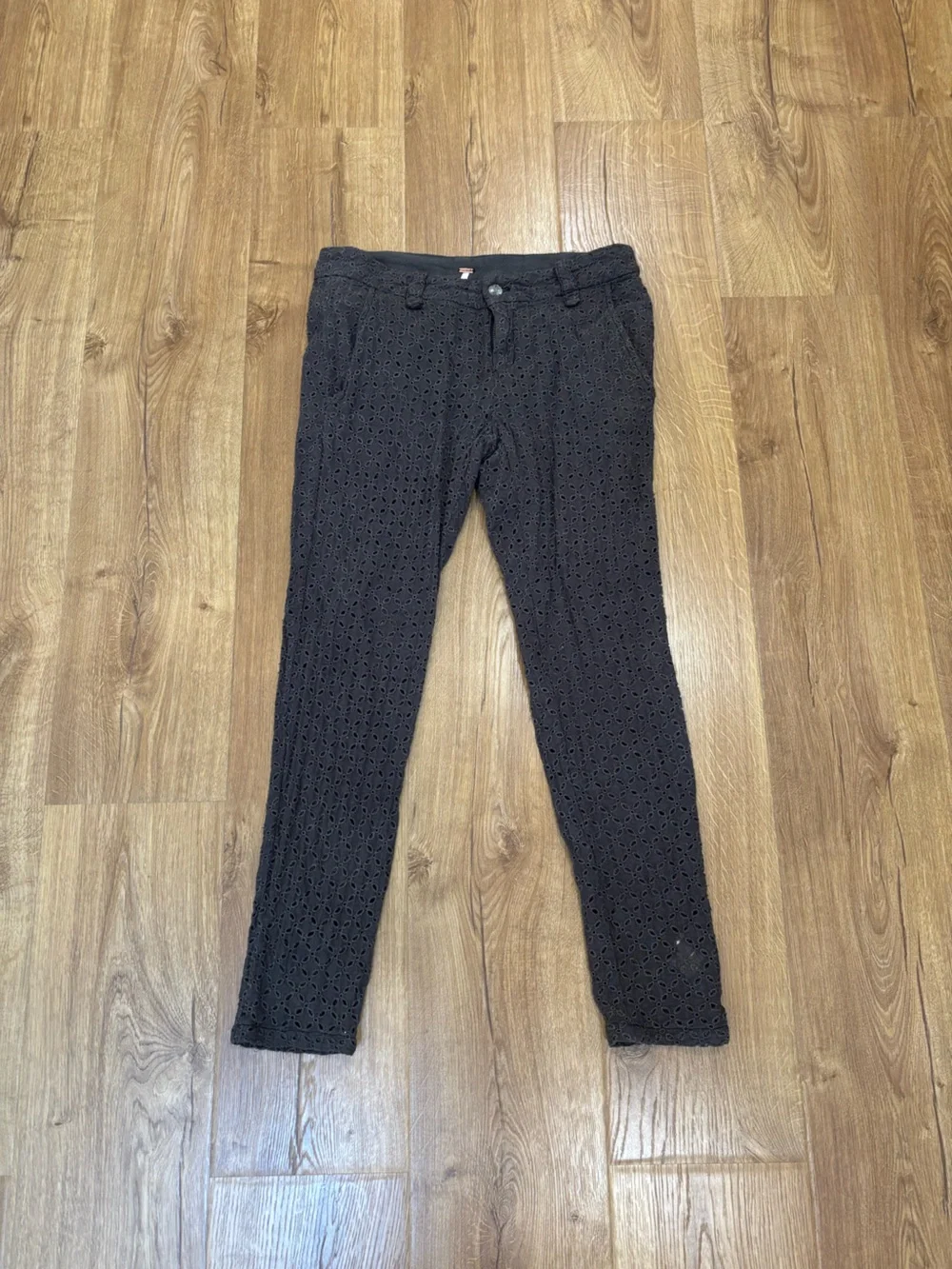 Free People Straight Leg Eyelet Pants